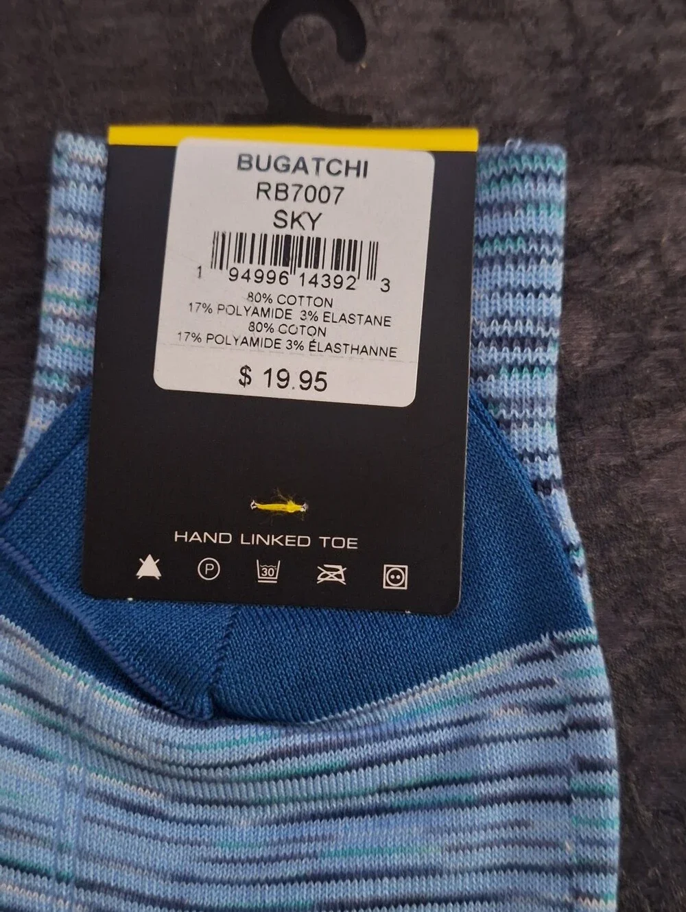 Bugatchi Light Blue & Royal Blue Striped Dress Socks